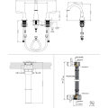 Aquacúbico 3 hoyos de 8 pulgadas de 8 pulgadas Cupc Cupc Widesportada de la cuenca del baño de agua de agua